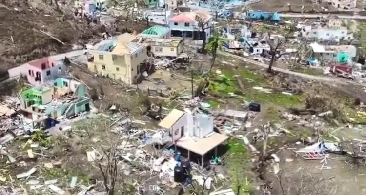 photo showing damage homes in carriacou after hurricane beryl 2024